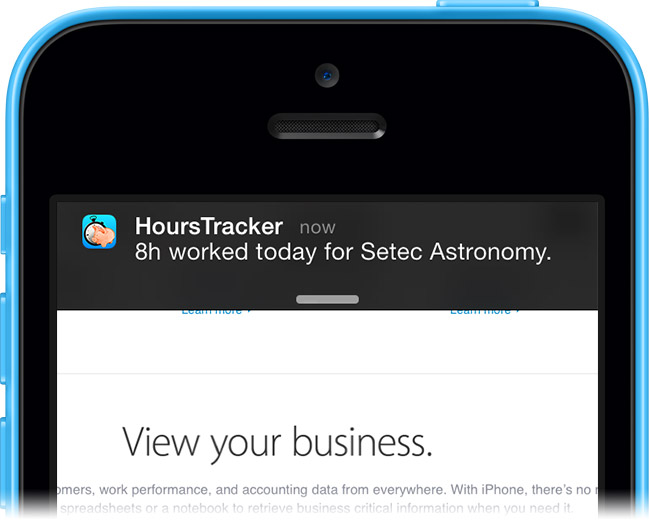 Set up an expected hours per day, and receive notifications as you've reached that many hours today.