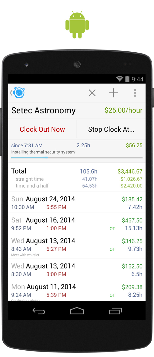 HoursTracker for Android